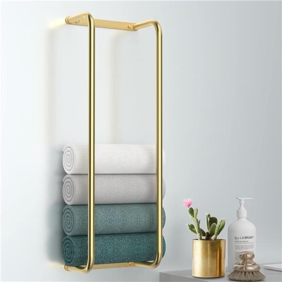 Towel Rack for Bathroom Wall Mounted, Bathroom Towel Storage - Brushed Gold - Picture 1 of 7